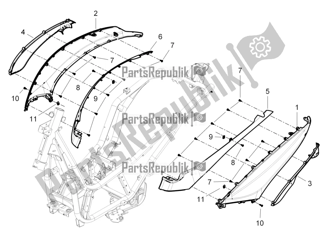 Todas las partes para Cubierta Lateral - Alerón de Piaggio BV 350 IE ABS USA / CA 2020