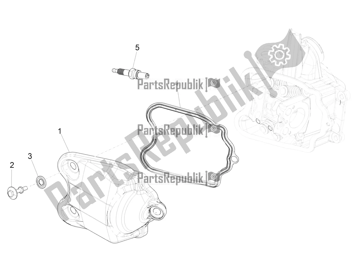 Todas las partes para Cubierta De Tapa De Cilindro de Piaggio BV 350 IE ABS USA / CA 2021