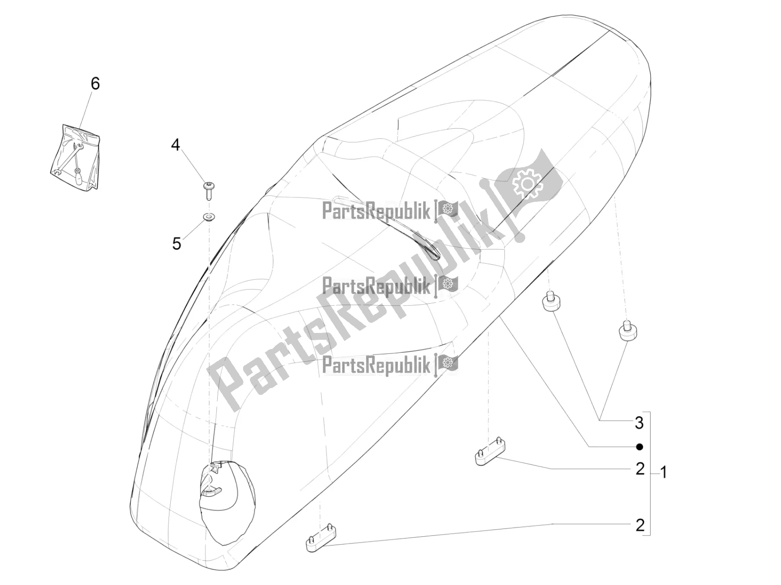 Toutes les pièces pour le Selle / Sièges du Piaggio BV 350 IE ABS USA / CA 2021