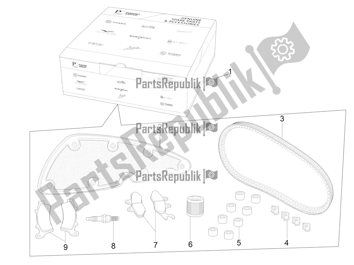 Todas las partes para Complete Wear And Maintenance Kit de Piaggio BV 350 IE ABS USA / CA 2022