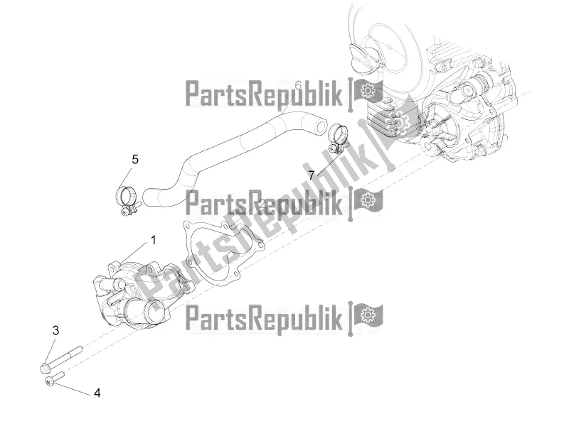 Todas las partes para Bomba De Enfriamiento de Piaggio BV 350 IE ABS USA / CA 2022