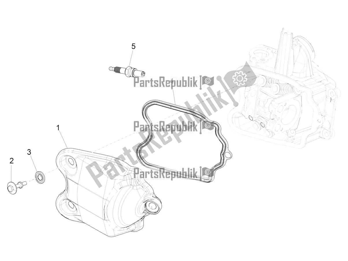 Todas las partes para Cubierta De Tapa De Cilindro de Piaggio BV 350 IE ABS USA / CA 2022