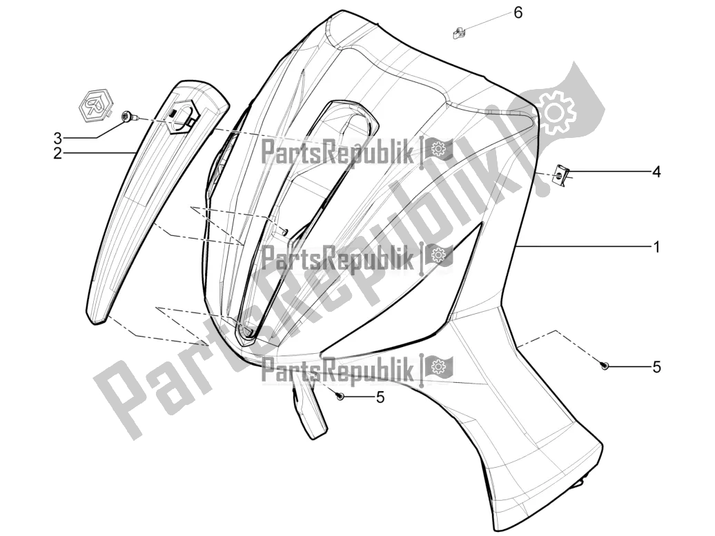 Toutes les pièces pour le Bouclier Avant du Piaggio BV 350 IE ABS USA / CA 2022