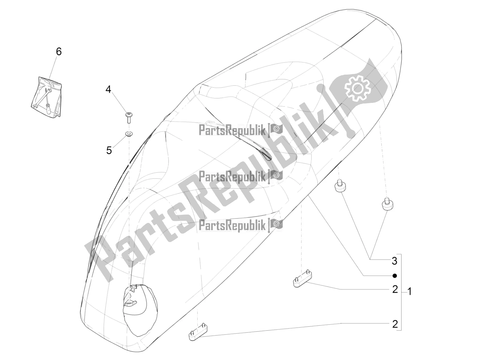 Todas las partes para Silla De Montar / Asientos de Piaggio BV 350 IE ABS USA / CA 2022