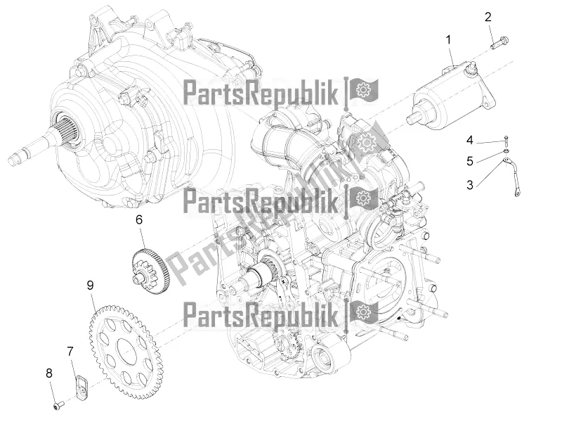 All parts for the Stater - Electric Starter of the Piaggio BV 350 IE ABS USA / CA 2022