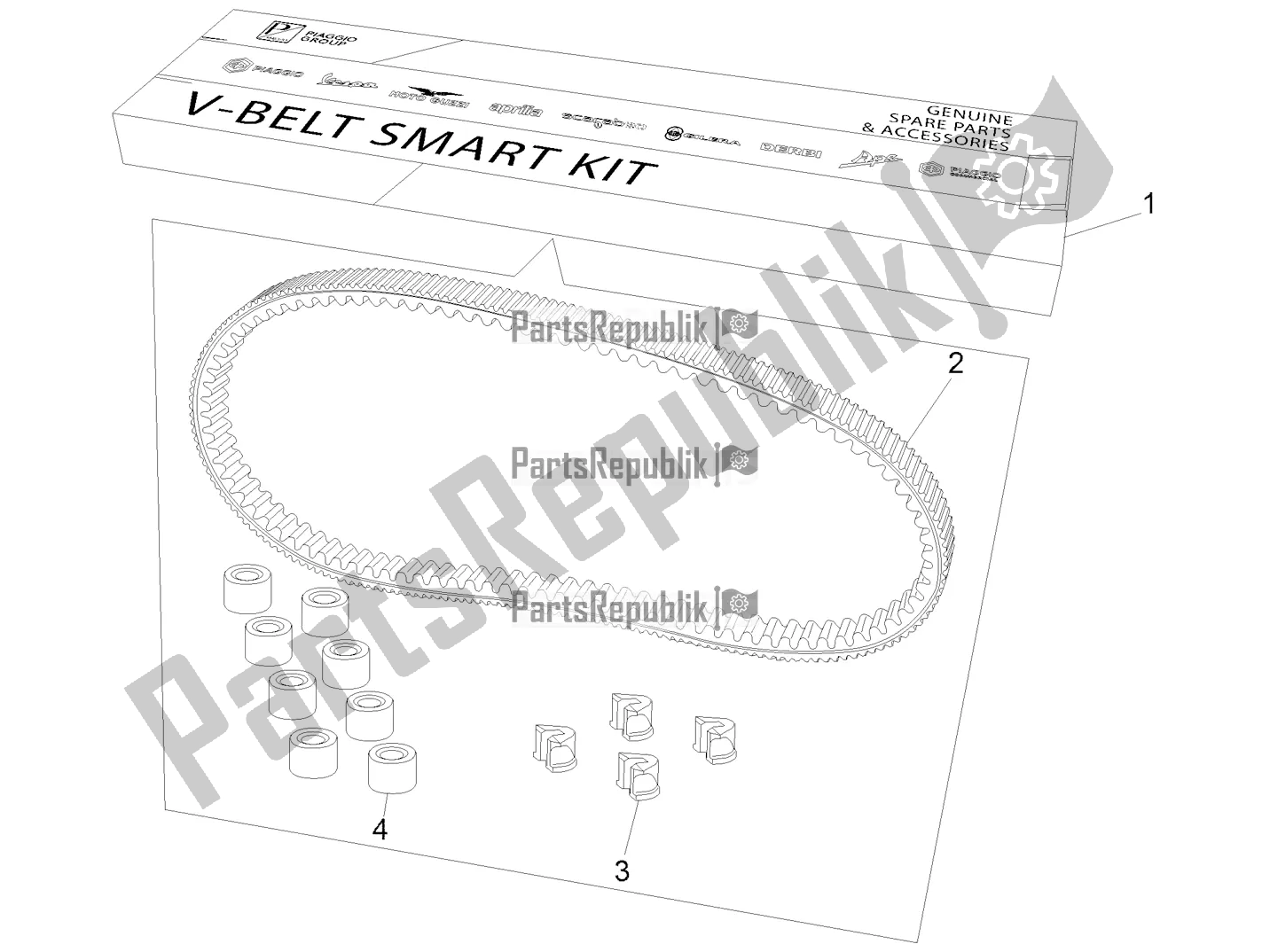 Todas las partes para Transmission Kit de Piaggio BV 350 IE ABS USA / CA 2022