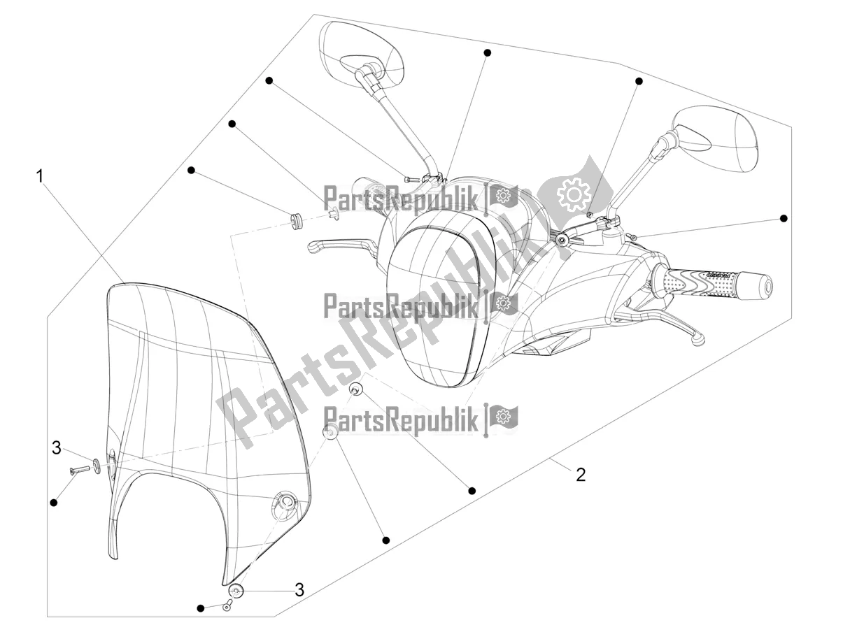 Toutes les pièces pour le Pare-brise - Verre du Piaggio BV 350 IE ABS USA / CA 2022