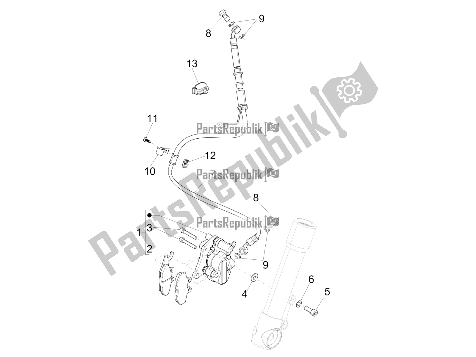 All parts for the Brakes Pipes - Calipers of the Piaggio FLY 125 4 T/3V IE 2016