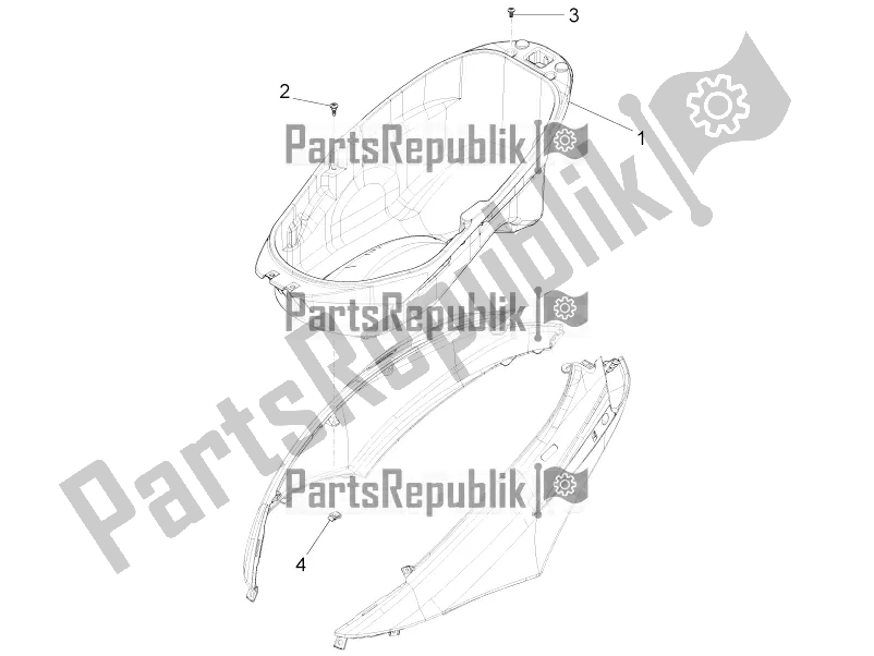 Toutes les pièces pour le Logement De Casque - Sous La Selle du Piaggio FLY 125 4 T/3V IE 2016