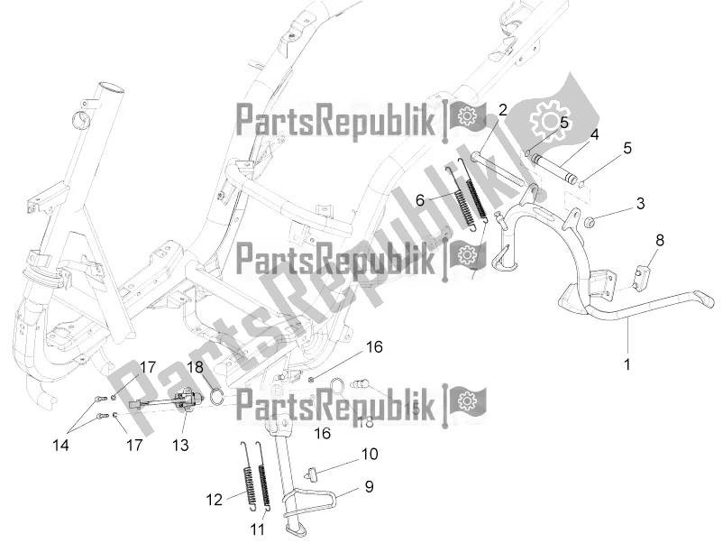 Toutes les pièces pour le Des Stands du Piaggio FLY 125 4 T/3V IE 2016