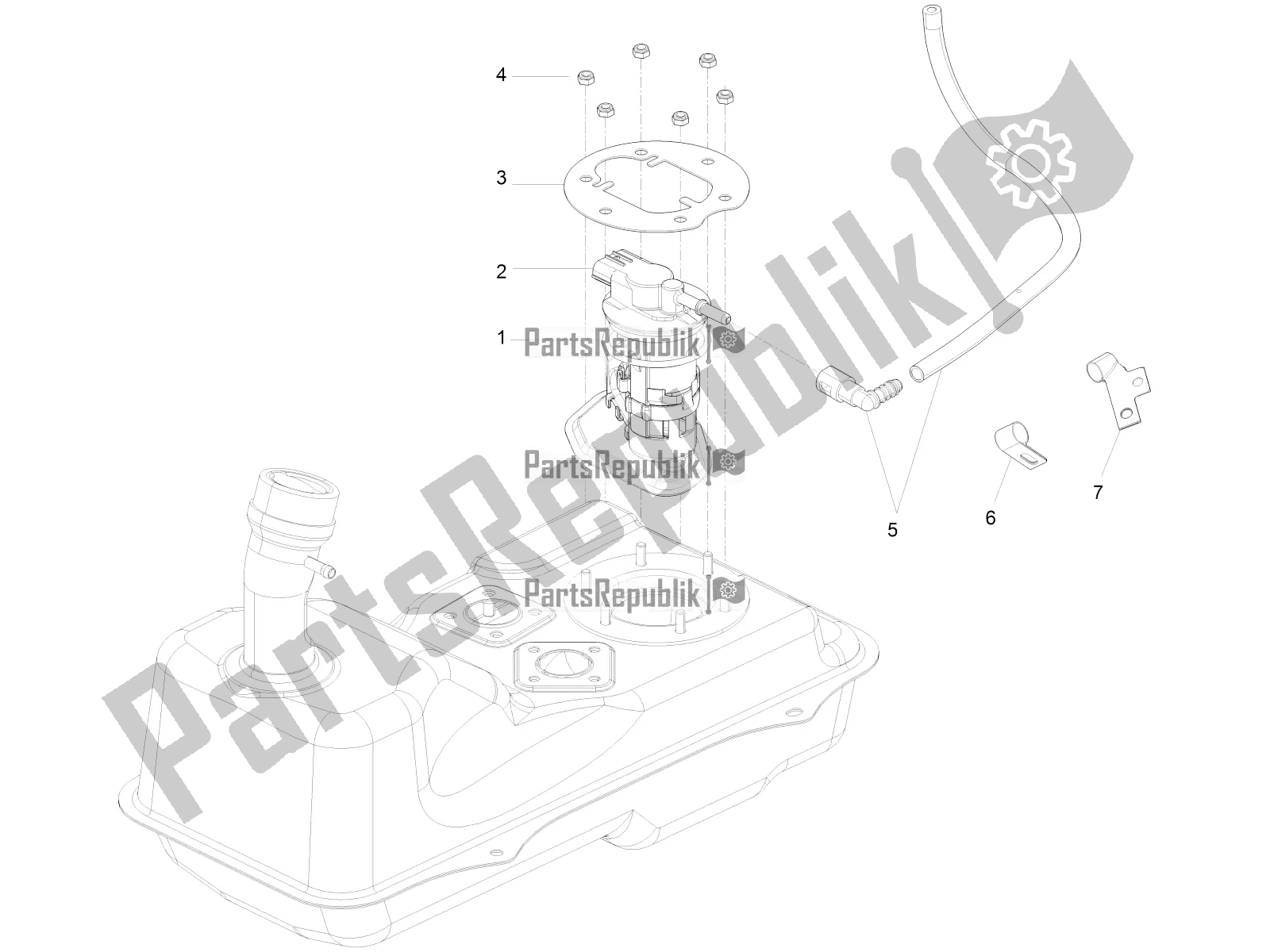 Toutes les pièces pour le Système D'alimentation du Piaggio FLY 125 4 T/3V IE 2016