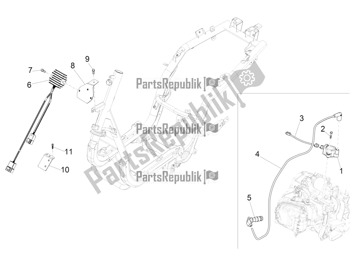 All parts for the Voltage Regulators - Electronic Control Units (ecu) - H. T. Coil of the Piaggio FLY 125 4 T/3V IE 2016