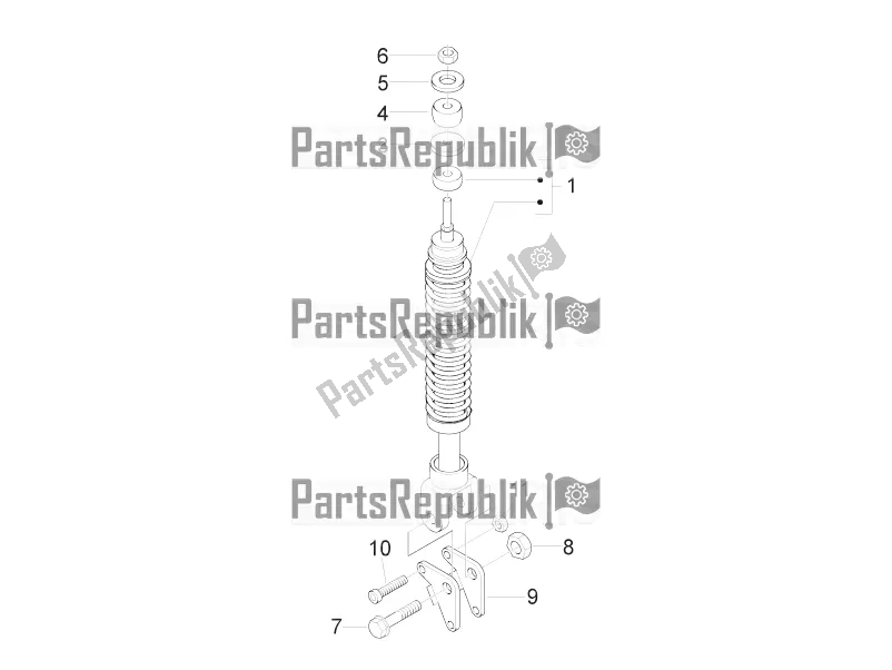 Tutte le parti per il Sospensione Posteriore - Ammortizzatore / I del Piaggio FLY 150 3V IE 2017