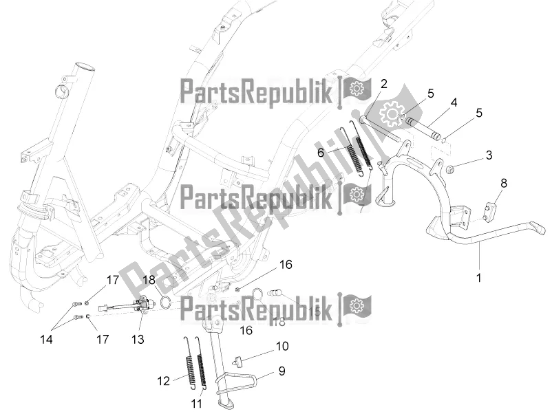 Tutte le parti per il Stand / S del Piaggio FLY 150 3V IE 2017