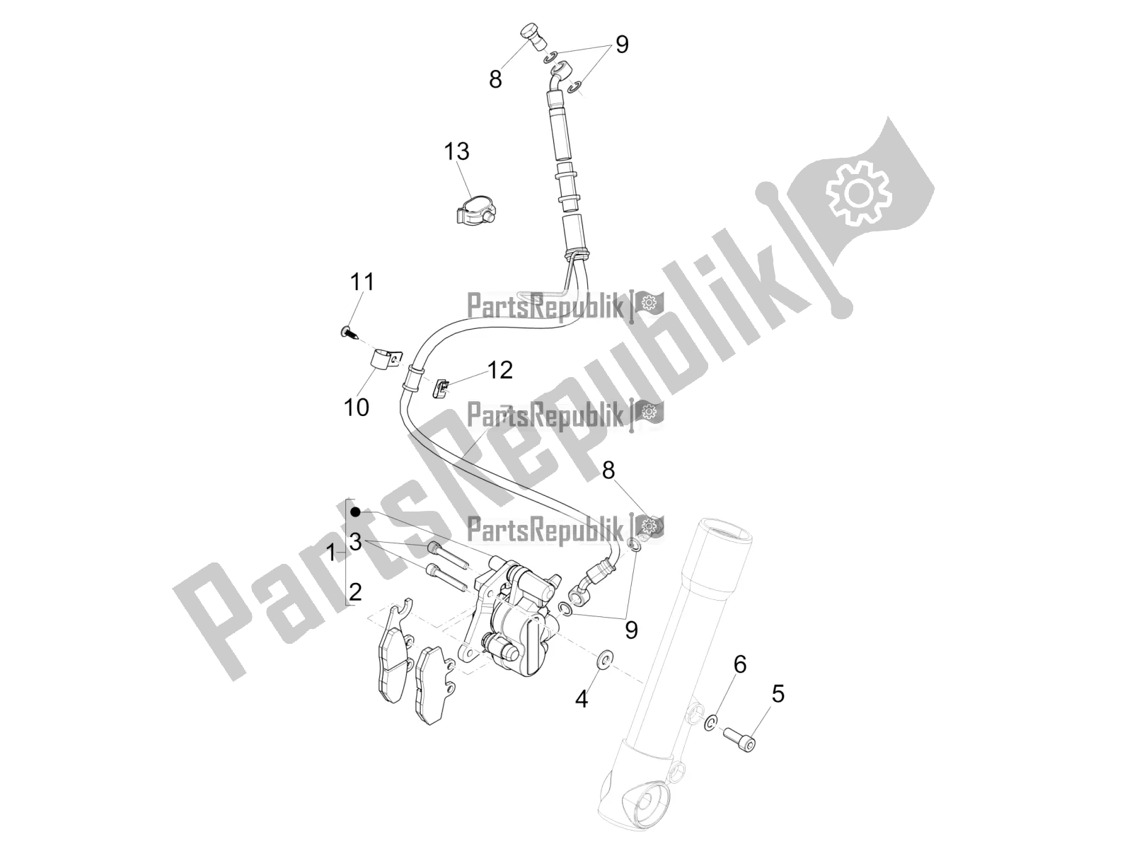 Toutes les pièces pour le Tuyaux De Freins - étriers du Piaggio FLY 150 3V IE 2018