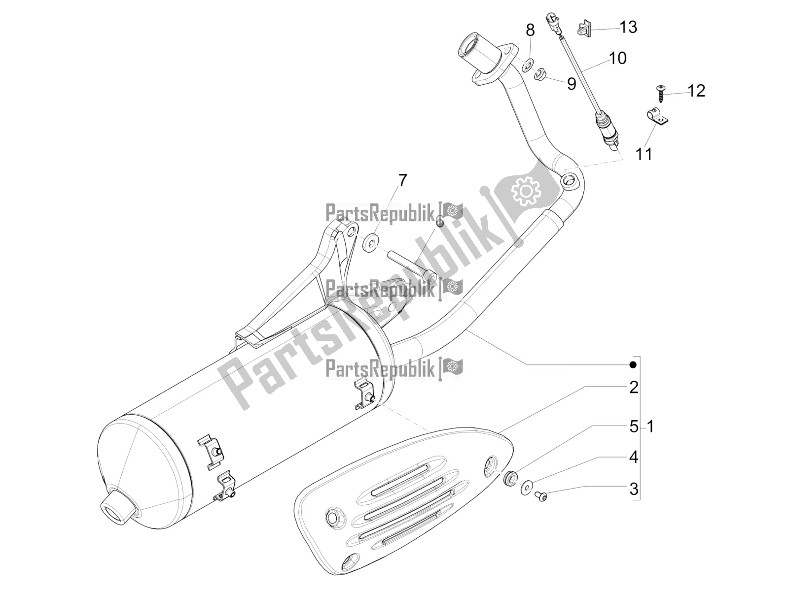 Toutes les pièces pour le Silencieux du Piaggio FLY 150 3V IE 2018
