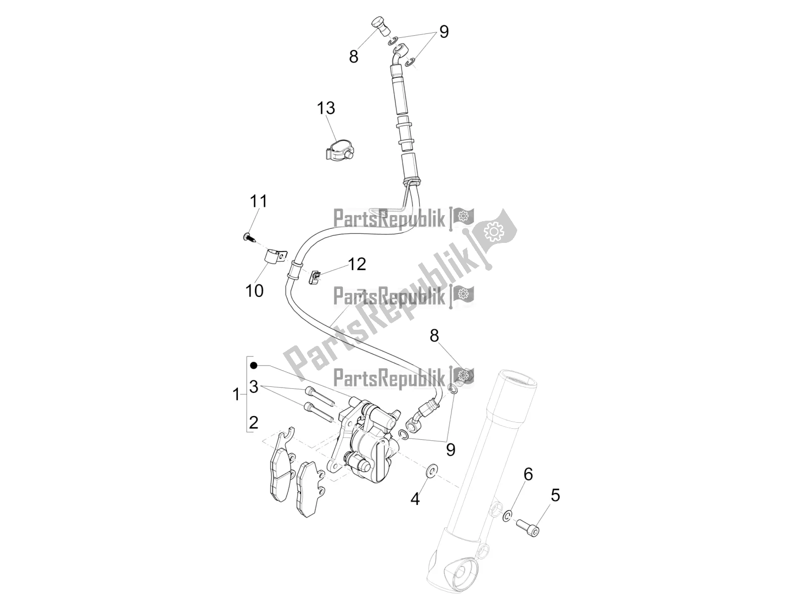 Toutes les pièces pour le Tuyaux De Freins - étriers du Piaggio FLY 150 3V IE 2019