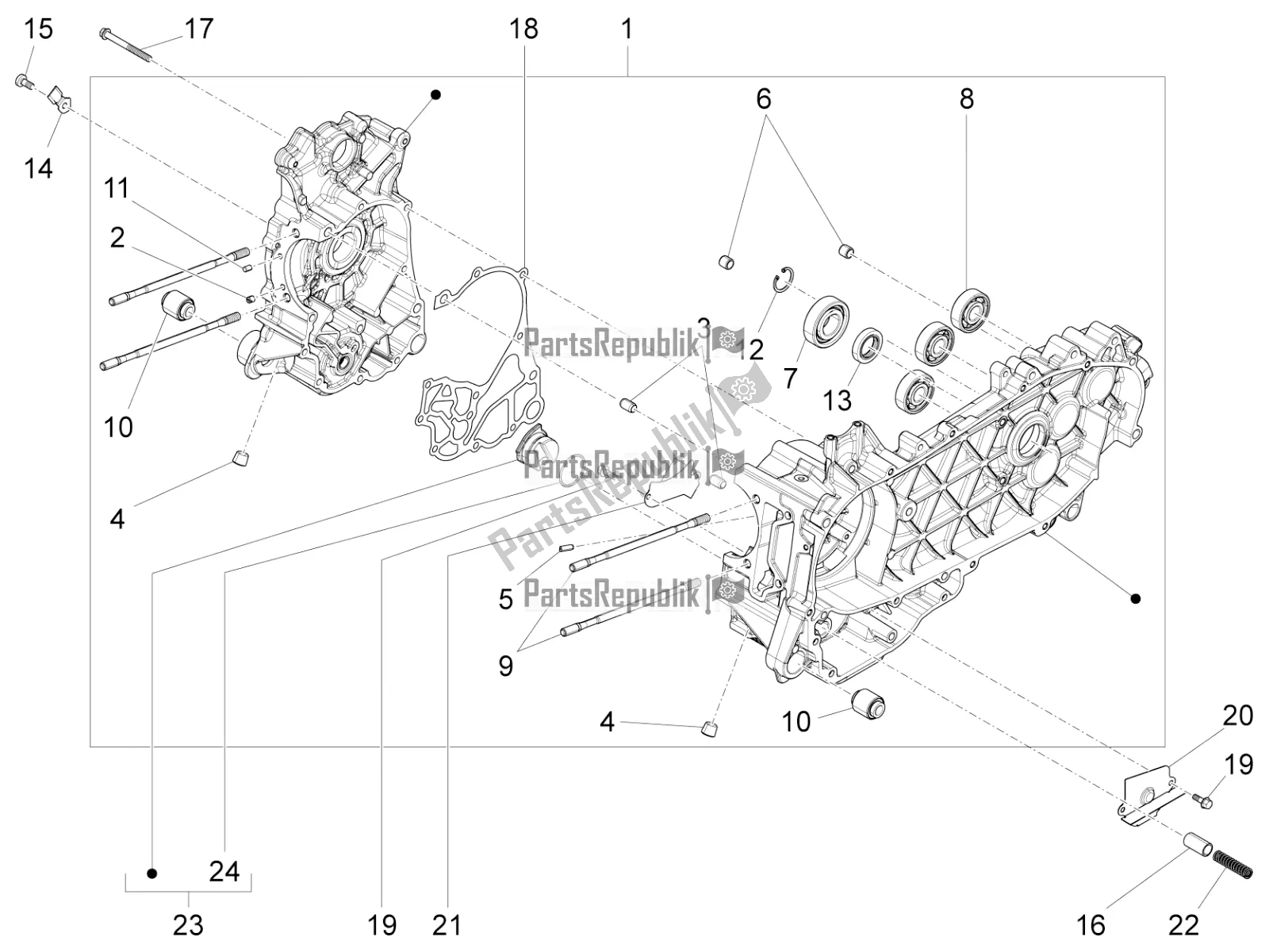 Toutes les pièces pour le Carter du Piaggio FLY 150 3V IE 2019