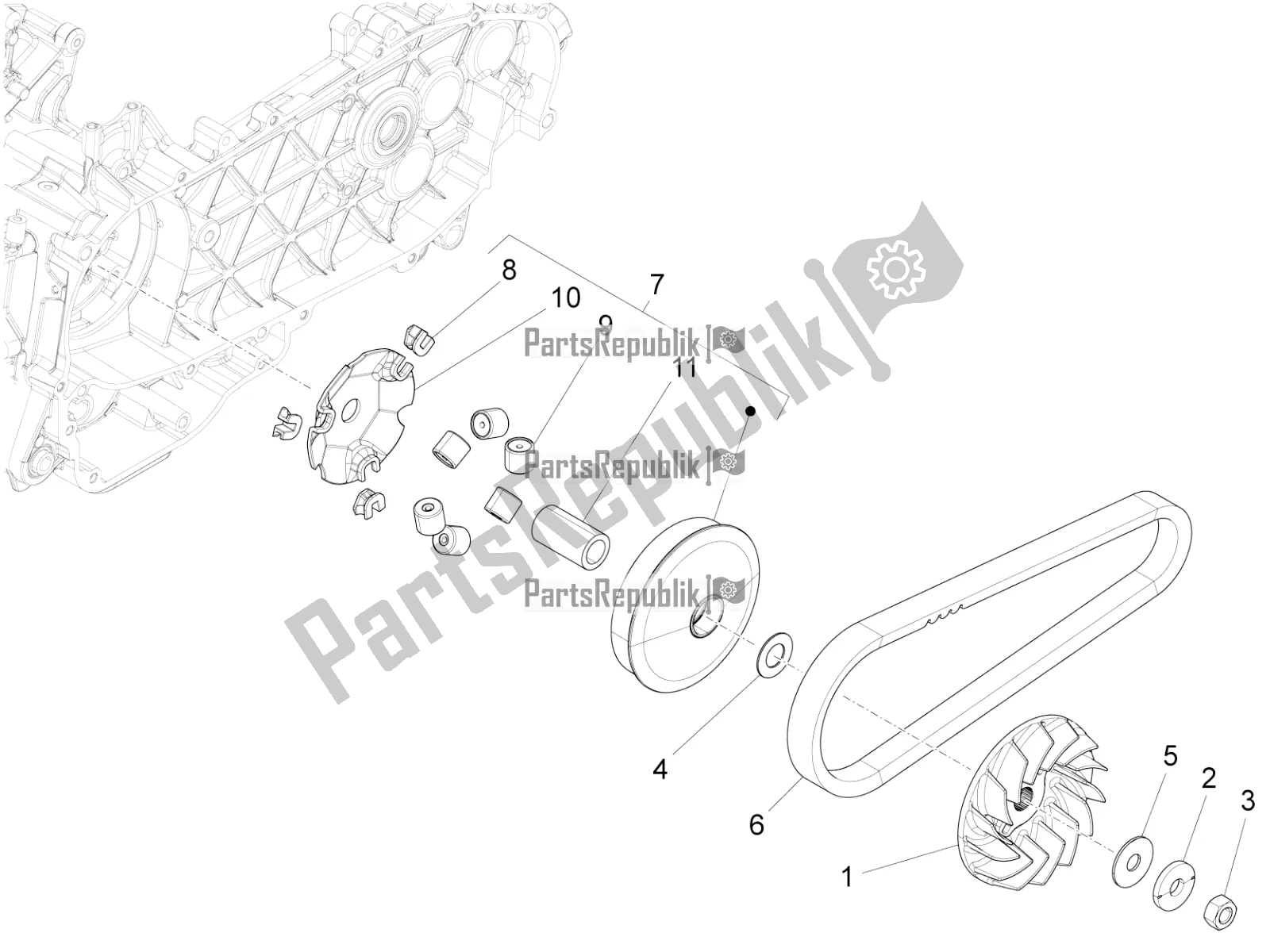 Toutes les pièces pour le Poulie Motrice du Piaggio FLY 150 3V IE 2019