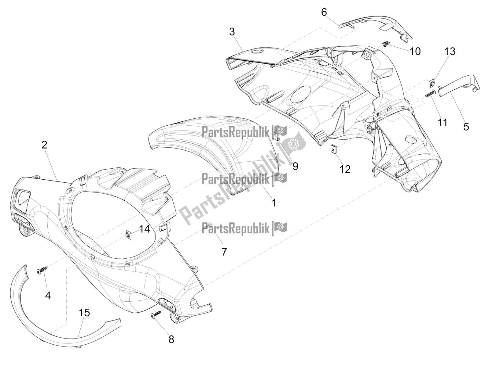 Toutes les pièces pour le Couvertures De Guidon du Piaggio FLY 150 3V IE 2019