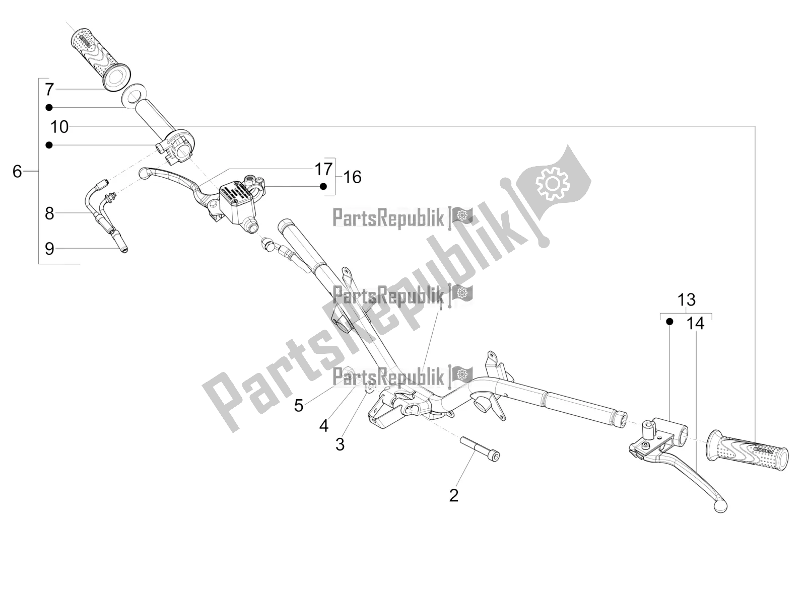 Toutes les pièces pour le Guidon - Master Cil. Du Piaggio FLY 150 3V IE 2019