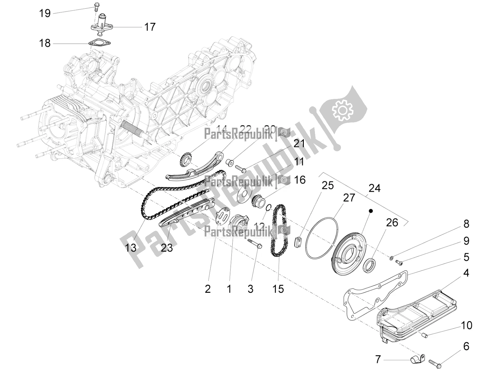 Toutes les pièces pour le La Pompe à Huile du Piaggio FLY 150 3V IE 2019