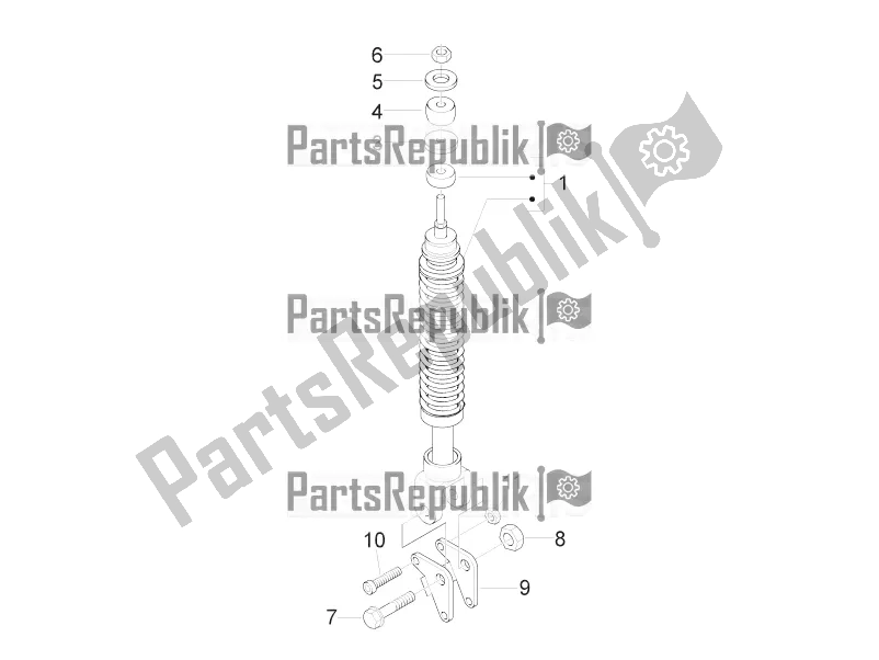 Toutes les pièces pour le Suspension Arrière - Amortisseur / S du Piaggio FLY 150 3V IE 2019