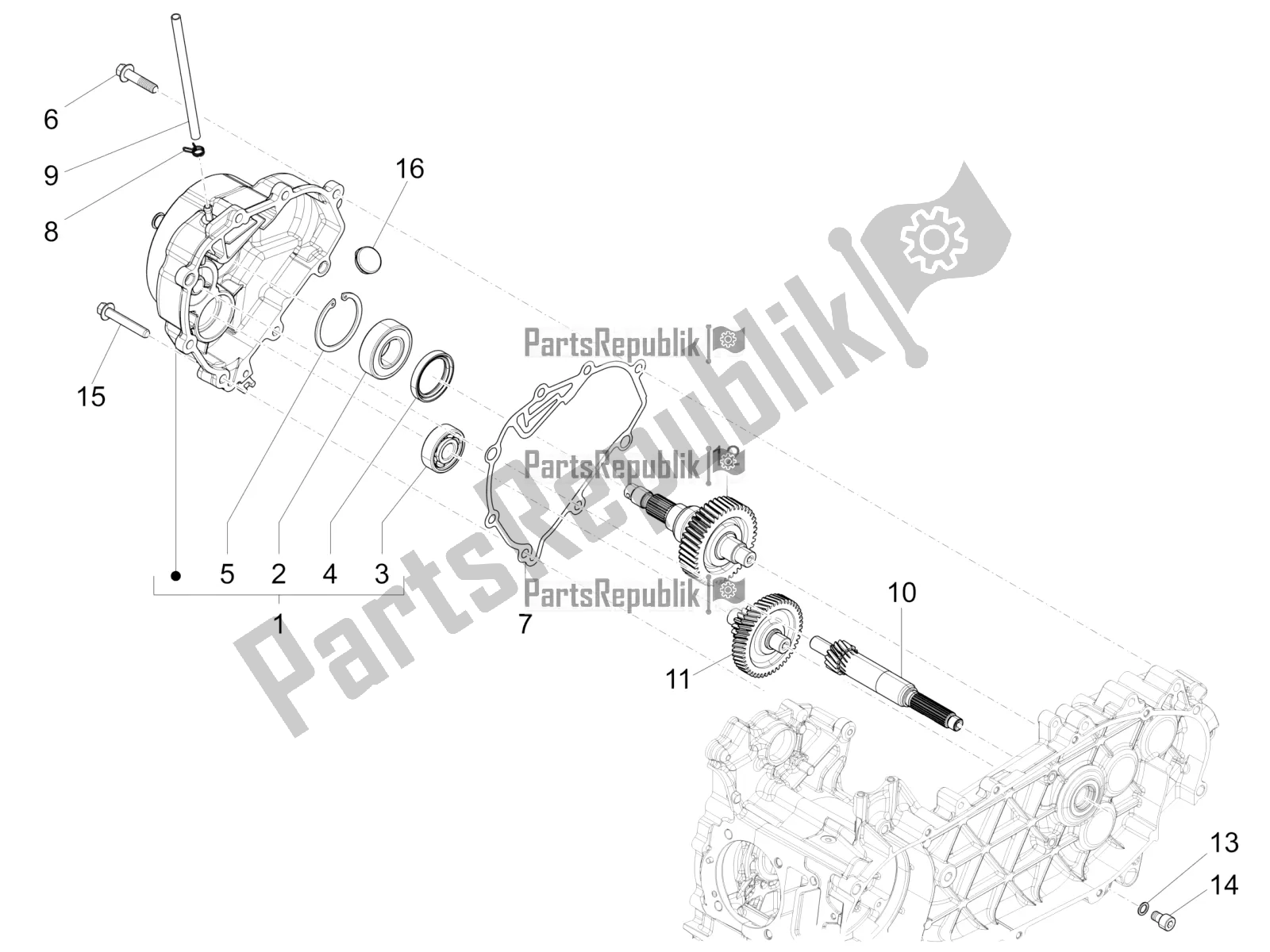 Toutes les pièces pour le Unité De Réduction du Piaggio FLY 150 3V IE 2019