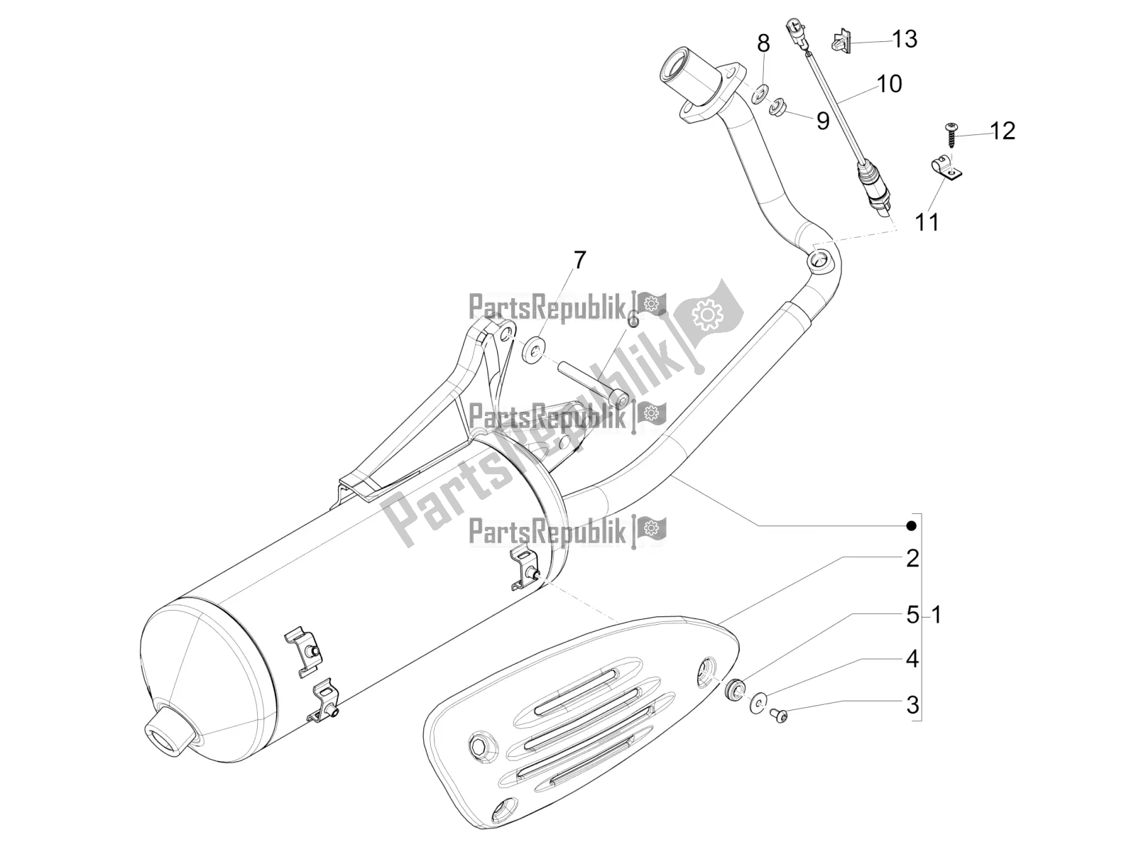 Toutes les pièces pour le Silencieux du Piaggio FLY 150 3V IE 2019