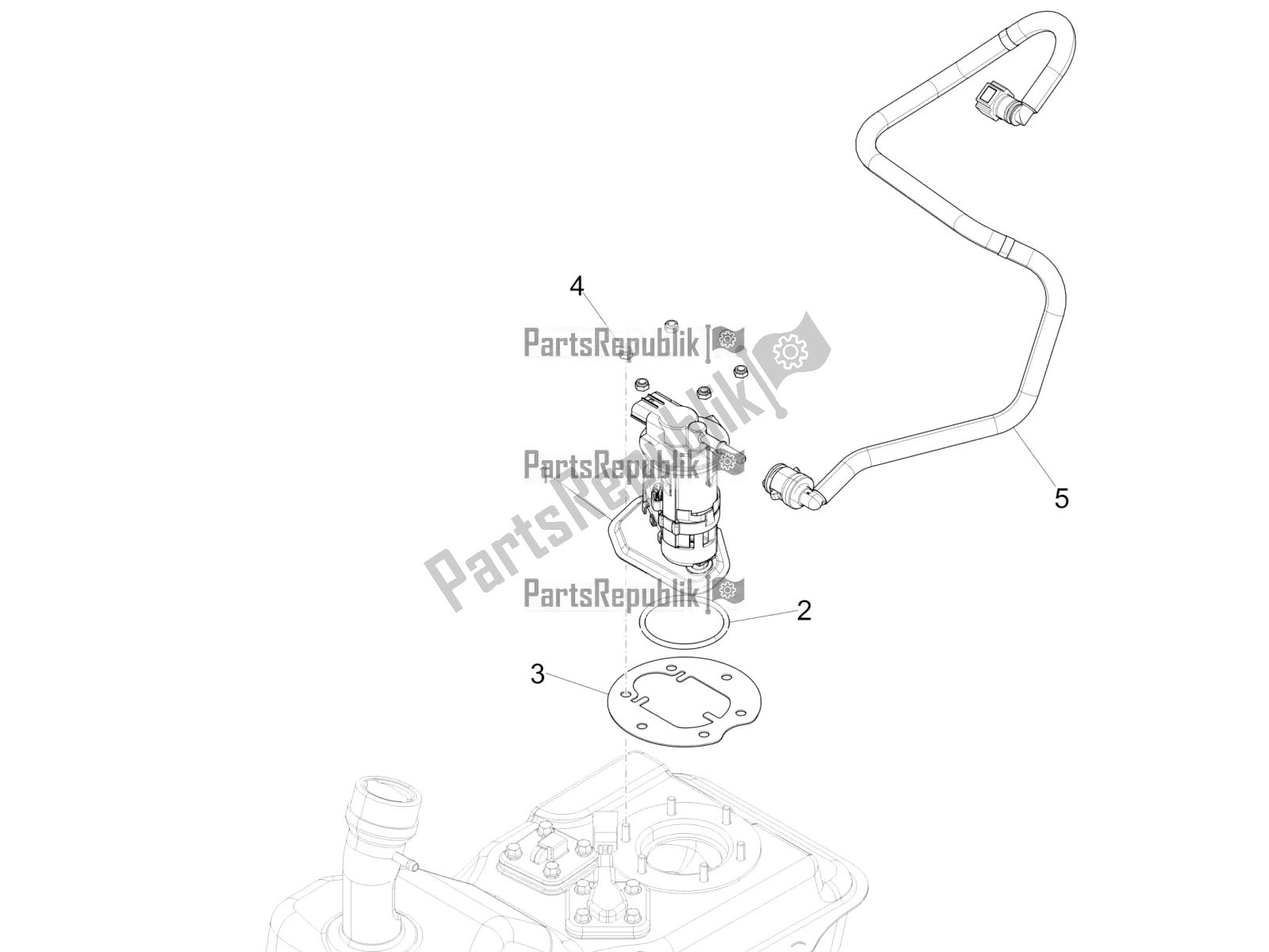 Toutes les pièces pour le Système D'alimentation du Piaggio FLY 150 3V IE 2019