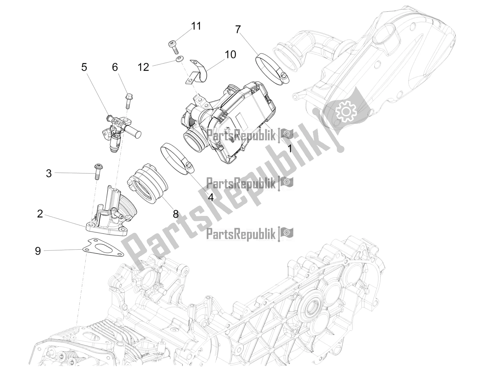 Todas las partes para Throttle Body - Injector - Induction Joint de Piaggio FLY 150 3V IE 2019