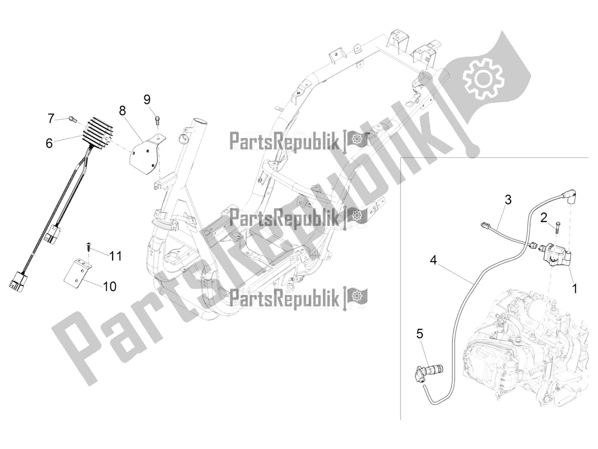 All parts for the Voltage Regulators - Electronic Control Units (ecu) - H. T. Coil of the Piaggio FLY 150 3V IE 2019