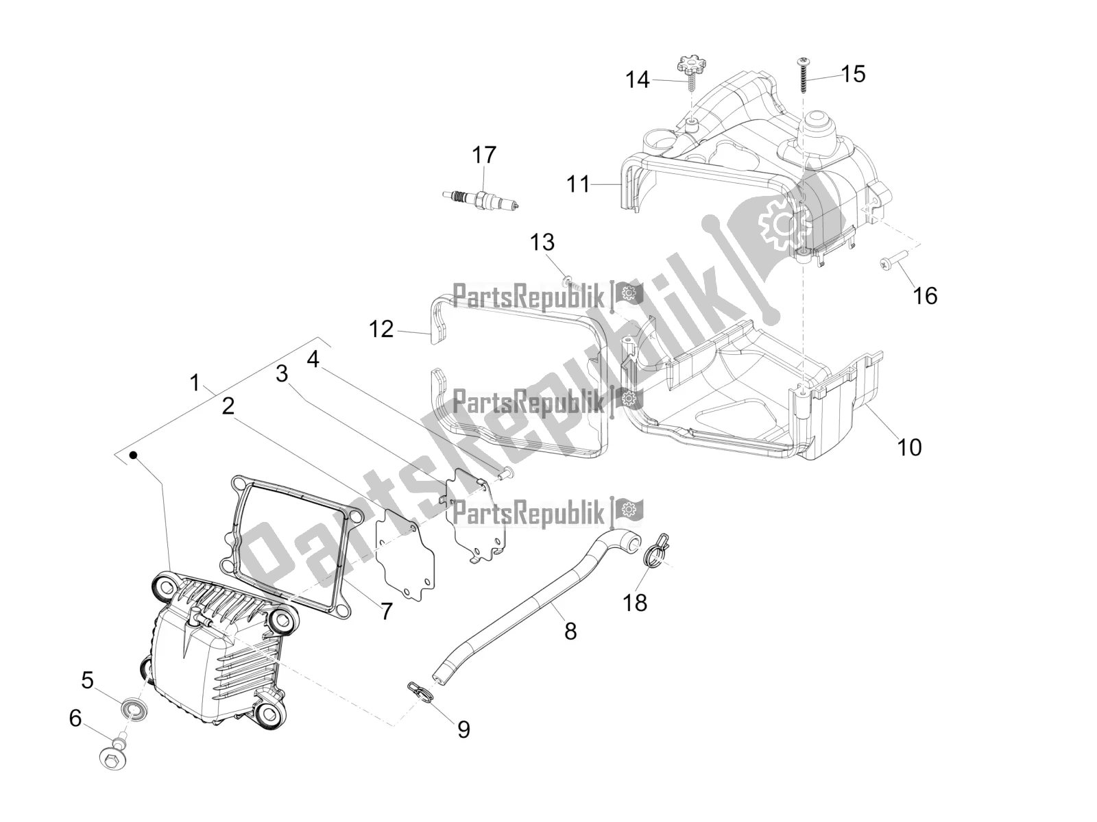 Toutes les pièces pour le Le Couvre-culasse du Piaggio FLY 50 4T 2V 2016