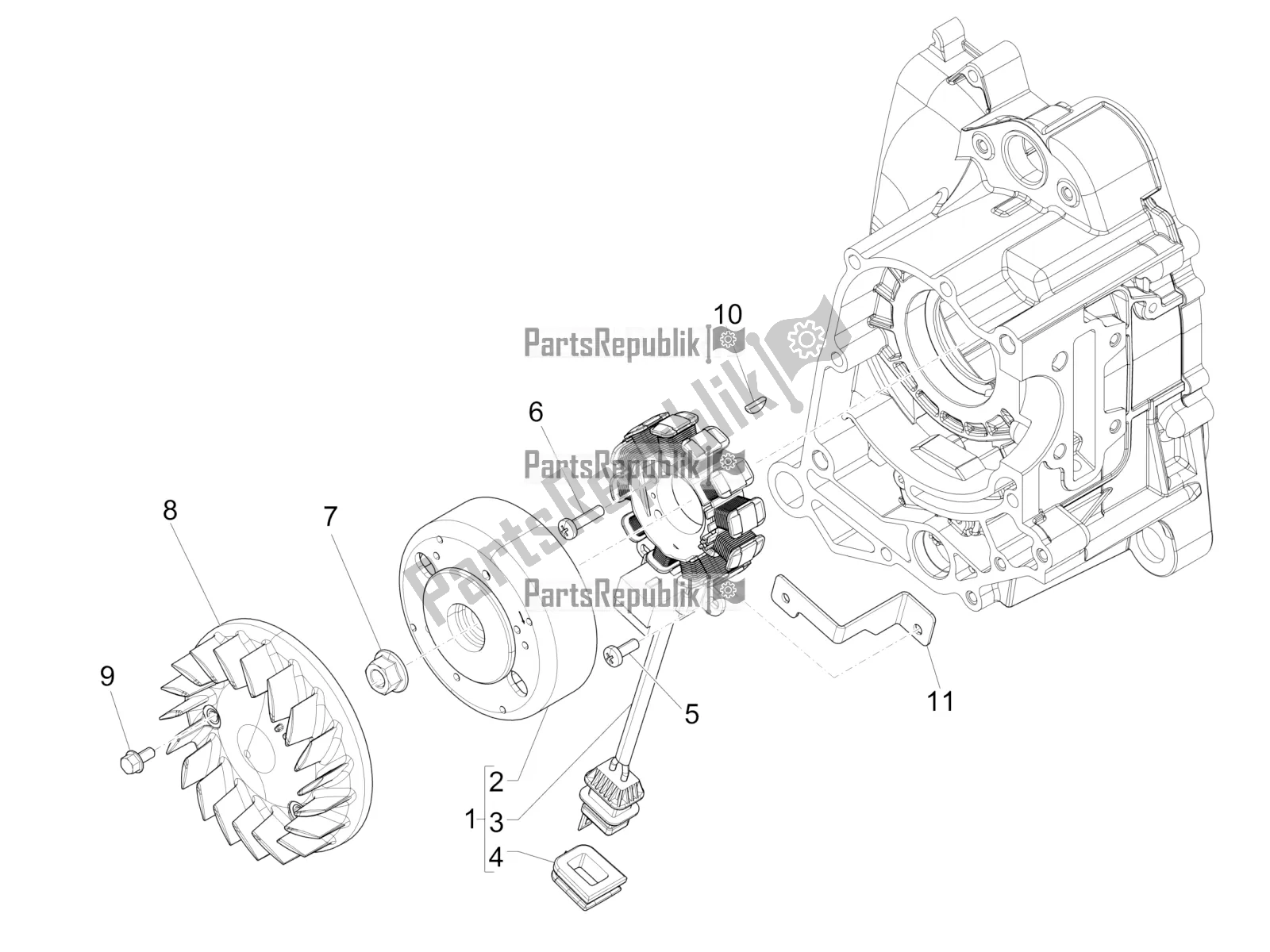 Toutes les pièces pour le Volant Magnéto du Piaggio FLY 50 4T 2V 2016