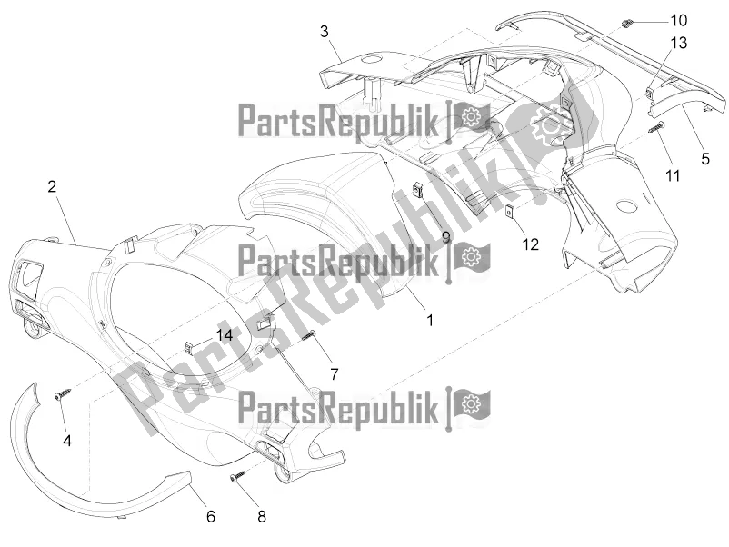 Tutte le parti per il Coperture Per Manubri del Piaggio FLY 50 4T 2V 2016
