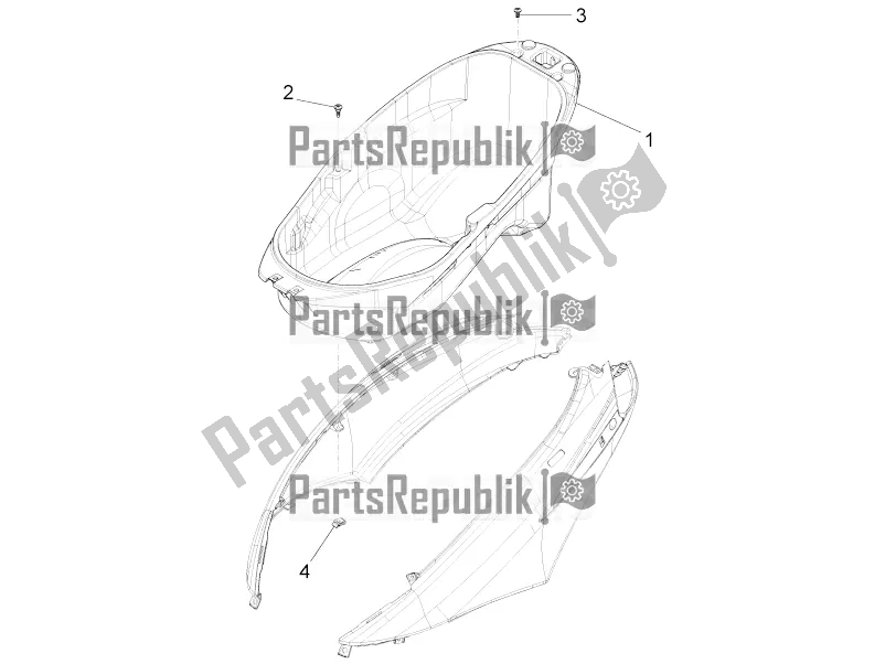 Toutes les pièces pour le Logement De Casque - Sous La Selle du Piaggio FLY 50 4T 2V 2016