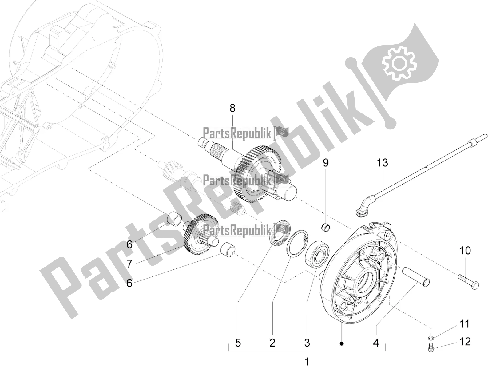 Toutes les pièces pour le Unité De Réduction du Piaggio FLY 50 4T 2V 2016