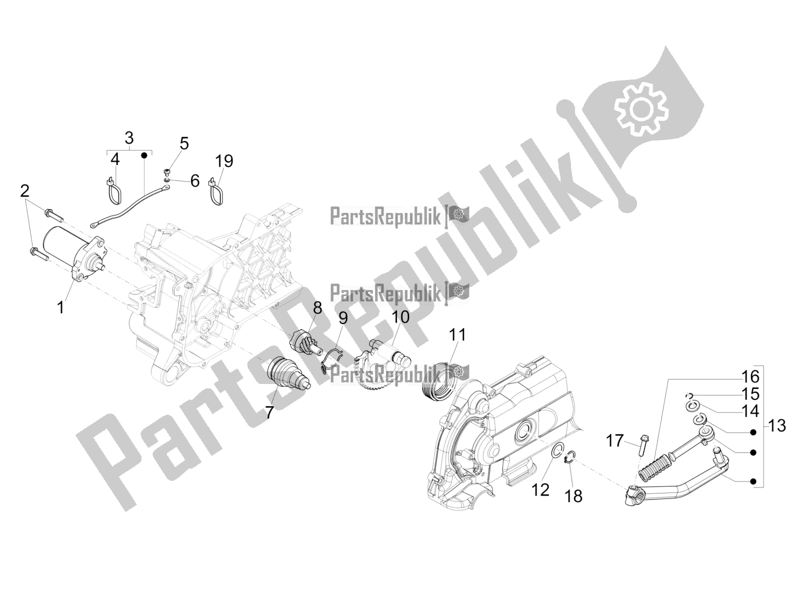 Toutes les pièces pour le Stater - Démarreur électrique du Piaggio FLY 50 4T 2V 2016