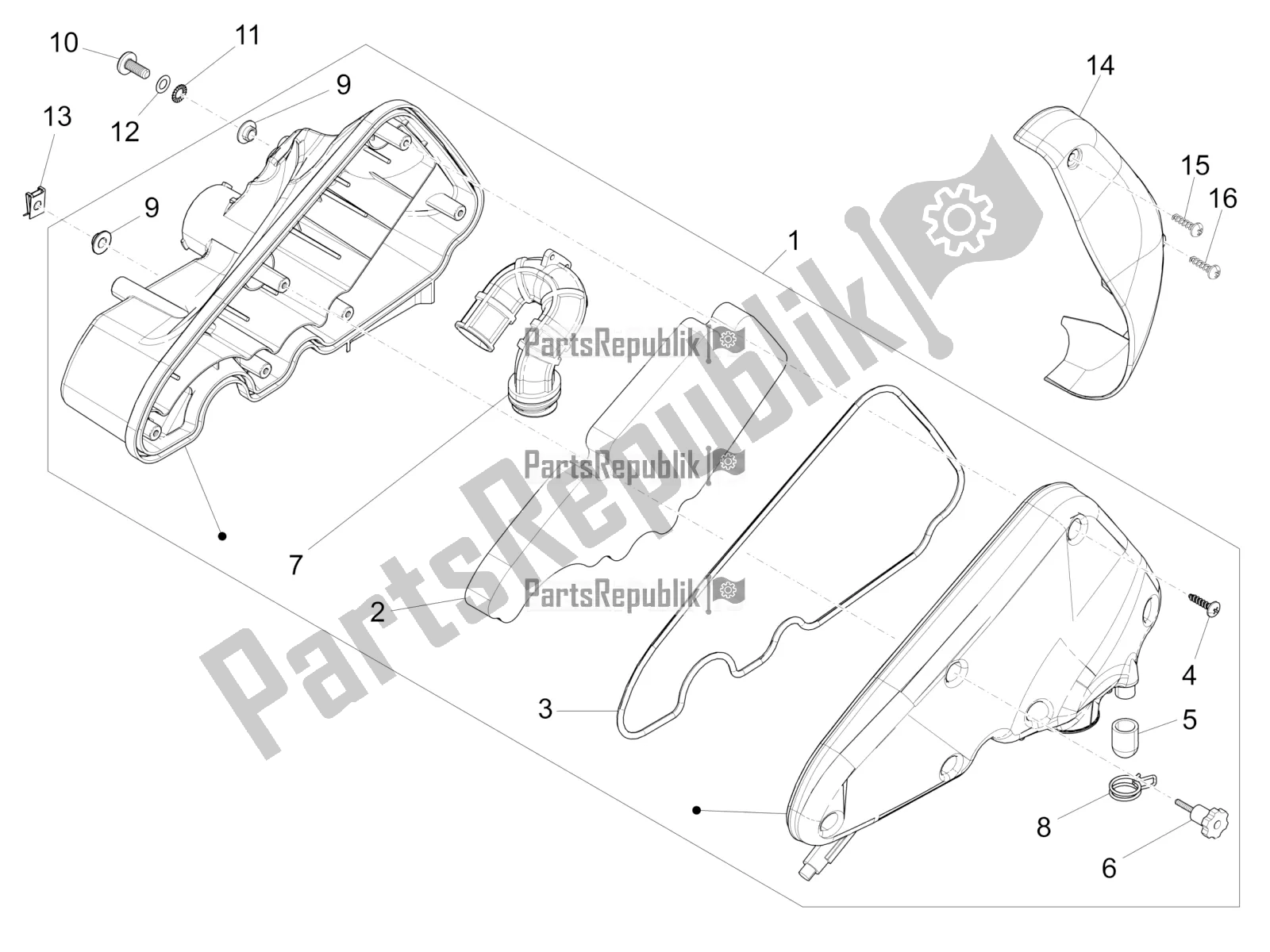 Toutes les pièces pour le Filtre à Air du Piaggio FLY 50 4T 2V 2017