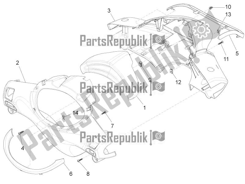 Toutes les pièces pour le Couvertures De Guidon du Piaggio FLY 50 4T 2V 2017