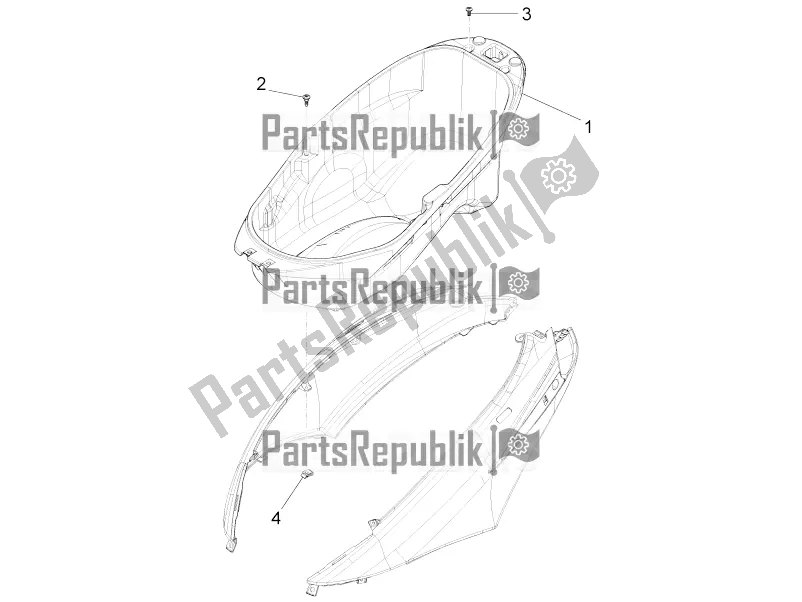 All parts for the Helmet Huosing - Undersaddle of the Piaggio FLY 50 4T 2V 2017