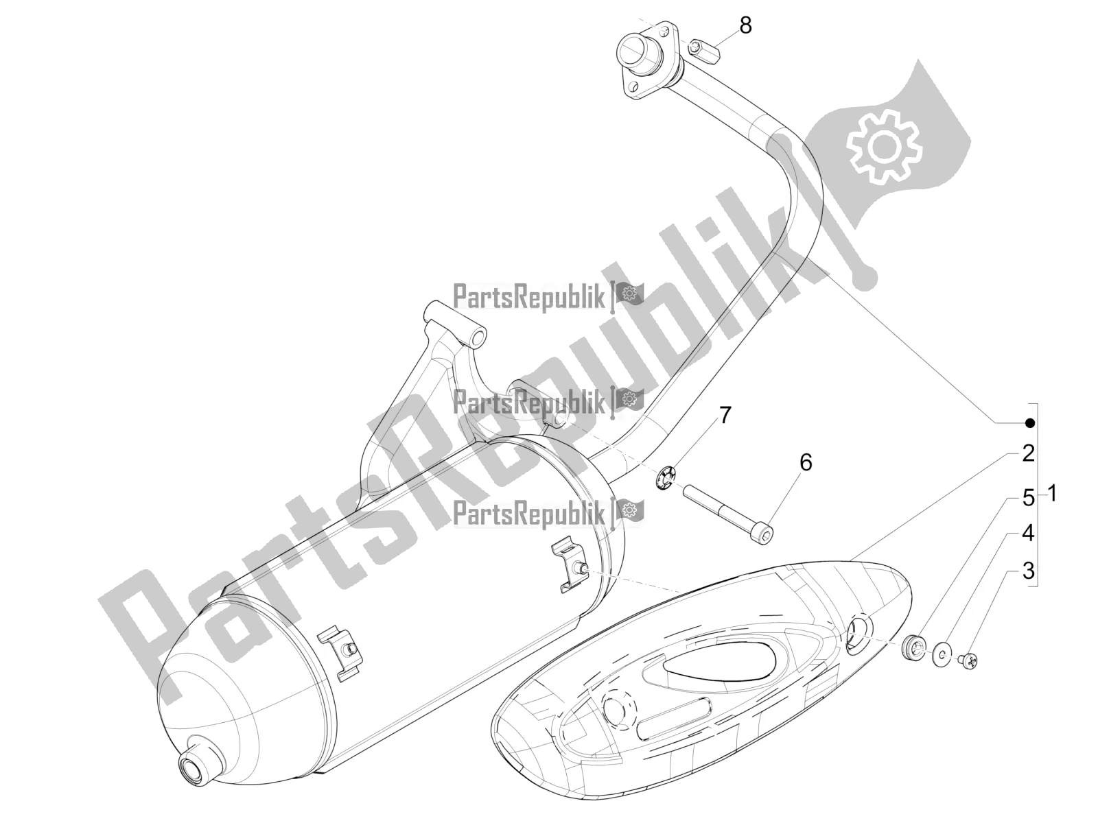 Toutes les pièces pour le Silencieux du Piaggio FLY 50 4T 2V 2017