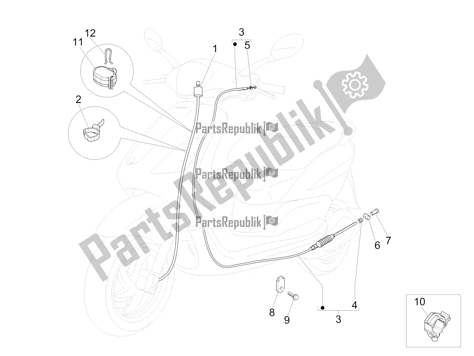 All parts for the Transmissions of the Piaggio FLY 50 4T 2V 2017