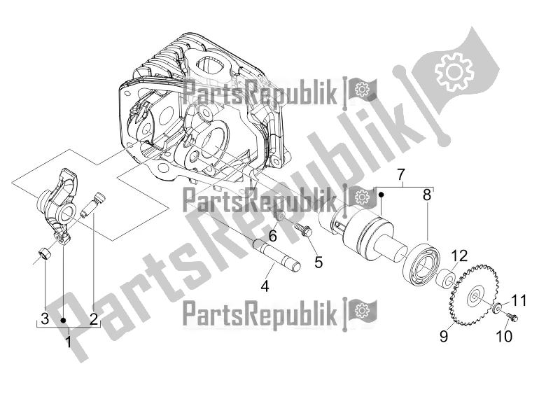 Toutes les pièces pour le Leviers à Bascule Support Unité du Piaggio FLY 50 4T 2V 2018