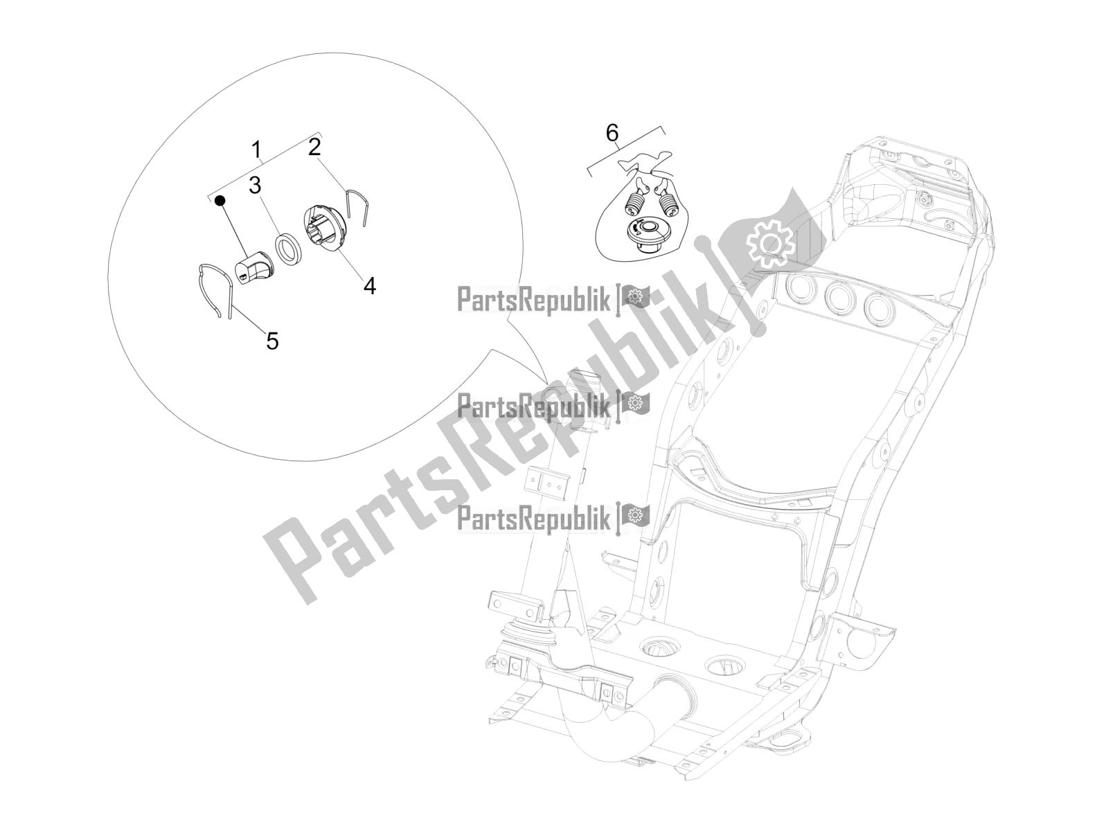 Toutes les pièces pour le Serrures du Piaggio FLY 50 4T 4V 2016