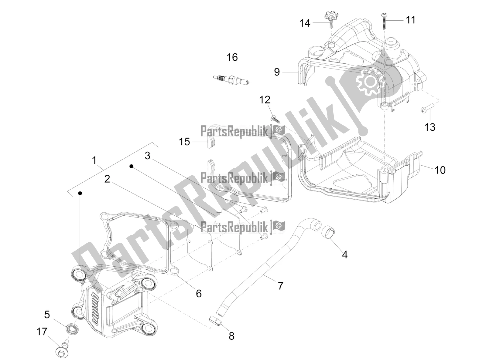 Tutte le parti per il Coperchio Della Testata del Piaggio FLY 50 4T 4V 2017