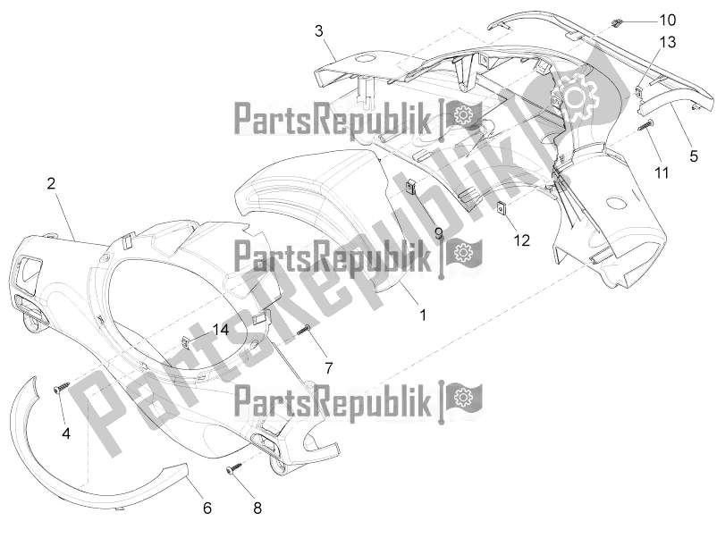 Toutes les pièces pour le Couvertures De Guidon du Piaggio FLY 50 4T 4V 2017