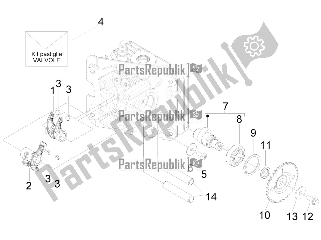 Toutes les pièces pour le Leviers à Bascule Support Unité du Piaggio FLY 50 4T 4V 2017