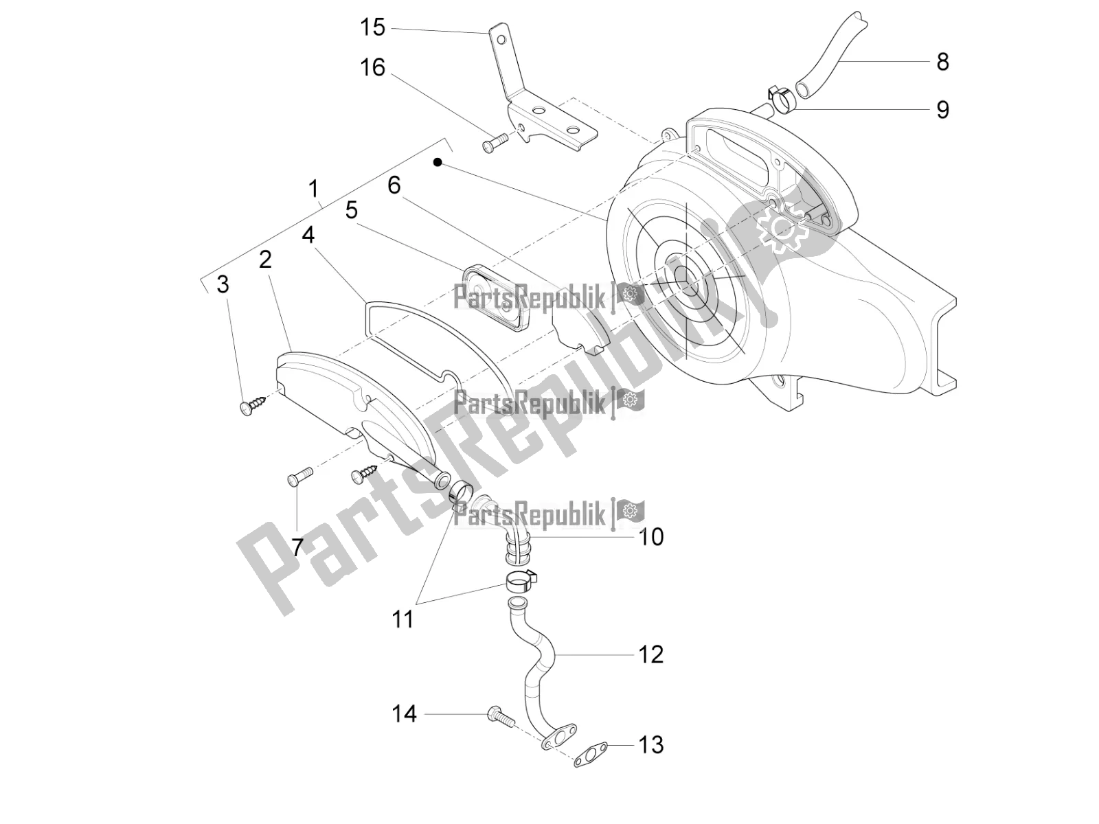 Toutes les pièces pour le Boîte à Air Secondaire du Piaggio FLY 50 4T 4V 2017