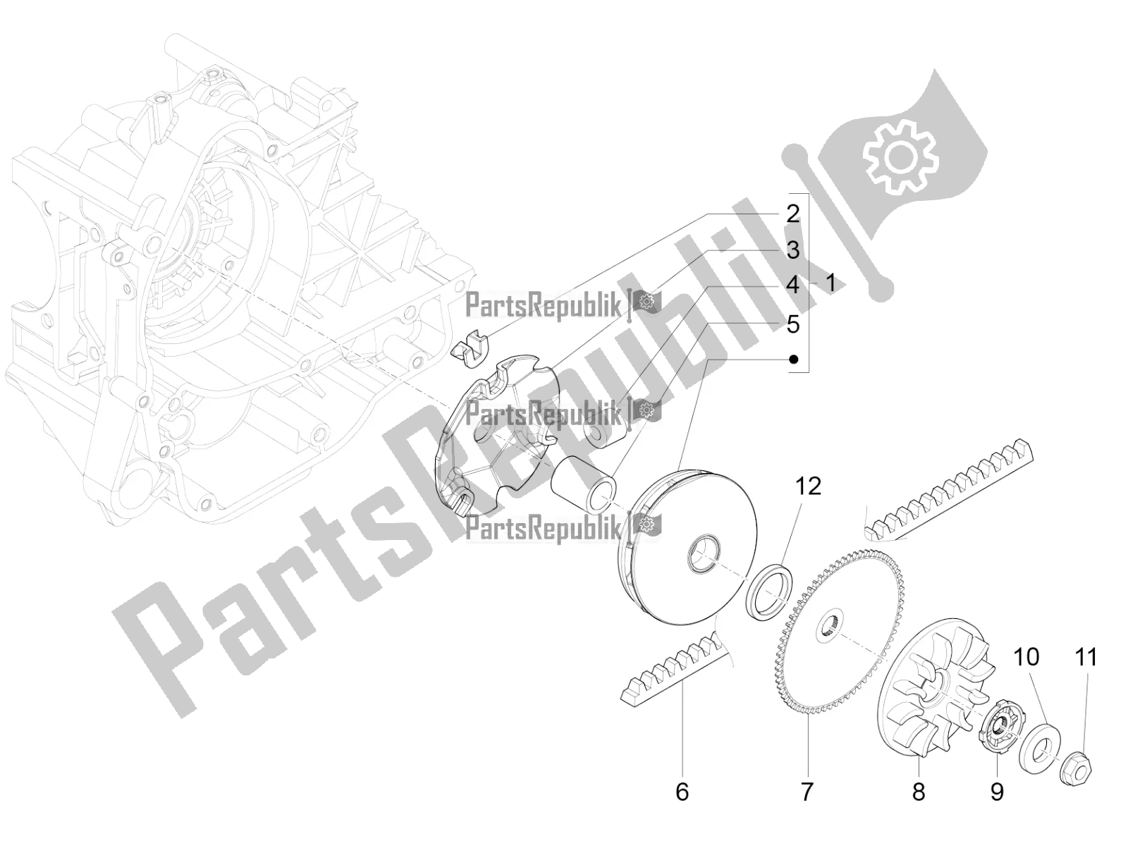 Toutes les pièces pour le Poulie Motrice du Piaggio FLY 50 4T 4V 2018